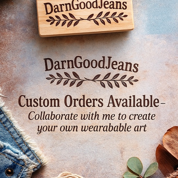 One-of-a-Kind Hand Painted & Hand Embroidered Vintage Patchwork Denim Jacket - Picture 9 of 9